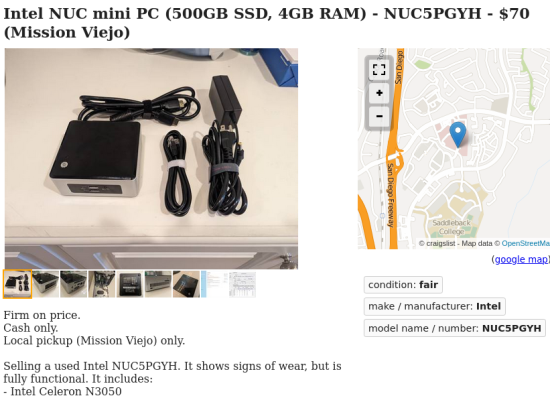 the craiglist post for the first server alice bought for season 1 of solidarity infrastructures, which she proceeded to bargain down to 50 dollars 